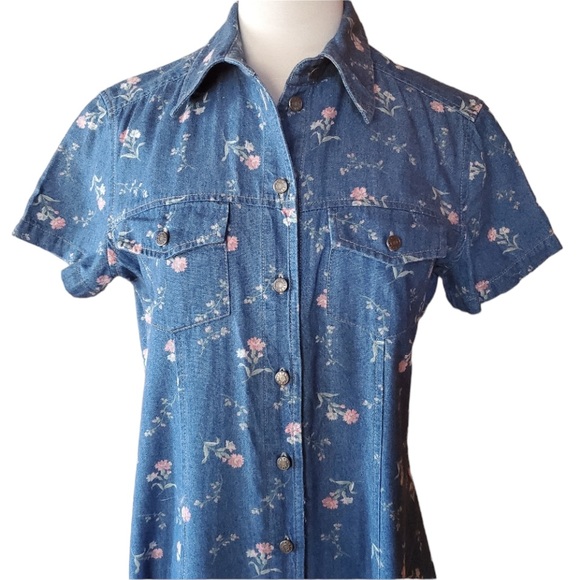 Vintage Crazy Horse‎ Chambray Floral Dress - Picture 2 of 7